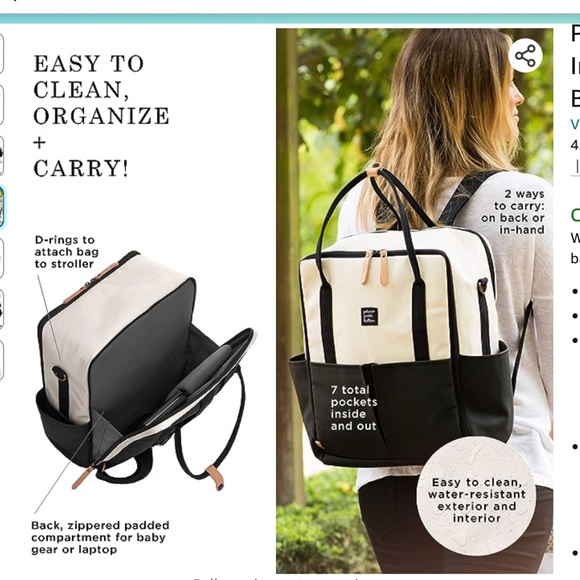 Petunia Pickle Bottom Black and Cream Baby Bag - Picture 4 of 13